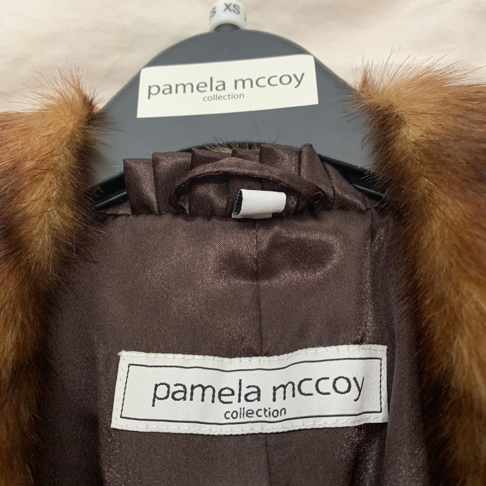Pamela McCoy collection Faux Fur Golden Ranch Mink full length coat. NWT